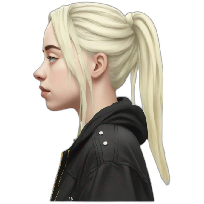 Billie Eilish side profile emoji