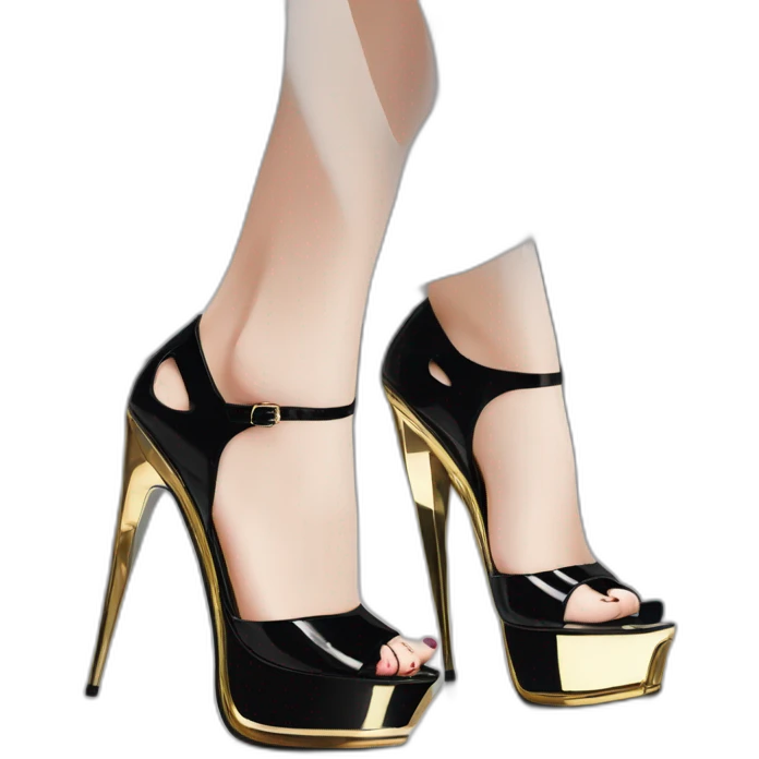 Ysl girl in heel sandal  TRIBUTE PLATFORM SANDAL black PATENT LEATHER emoji