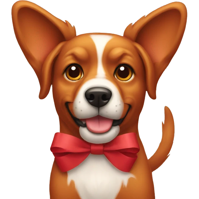 RED DOG WITH BOW emoji