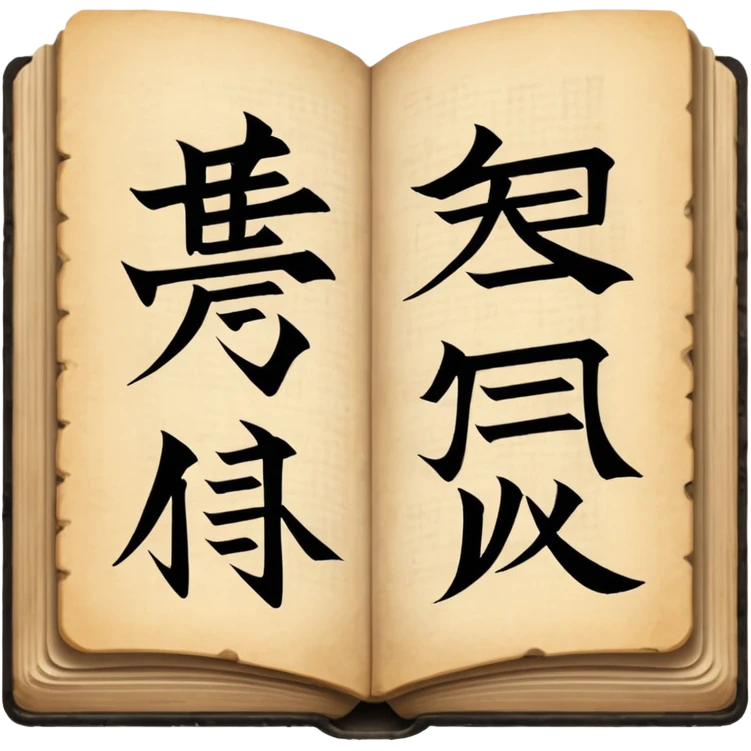 open book with Chinese character 文 on the page emoji