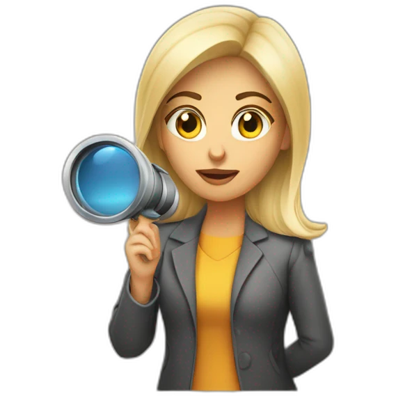 DETIVE MULHER INVESTIGANDO COM LUPA emoji