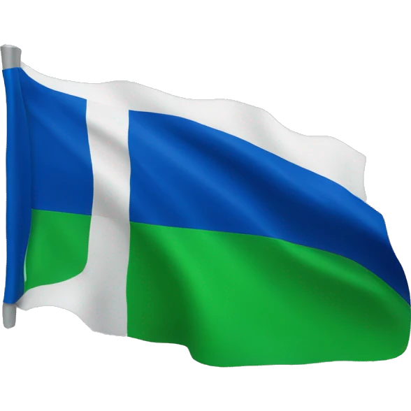 Bandera azul y verde con una J emoji