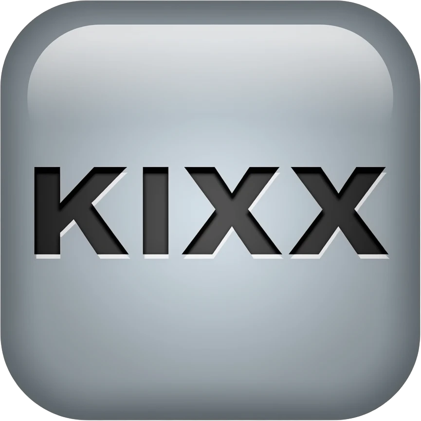 Make black or gray emojis for the discord server with the name: KIXX emoji