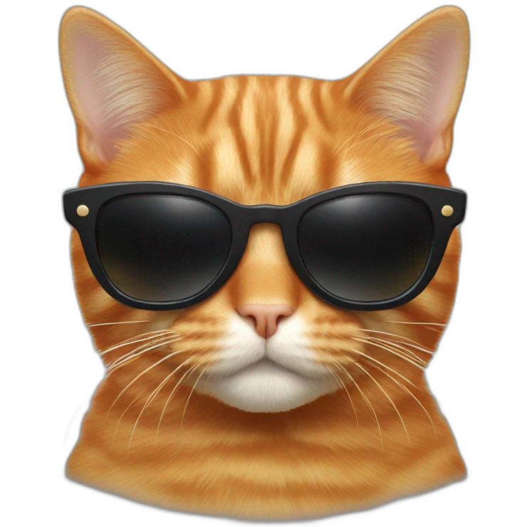 ginger cat wit black sunglass just face only emoji