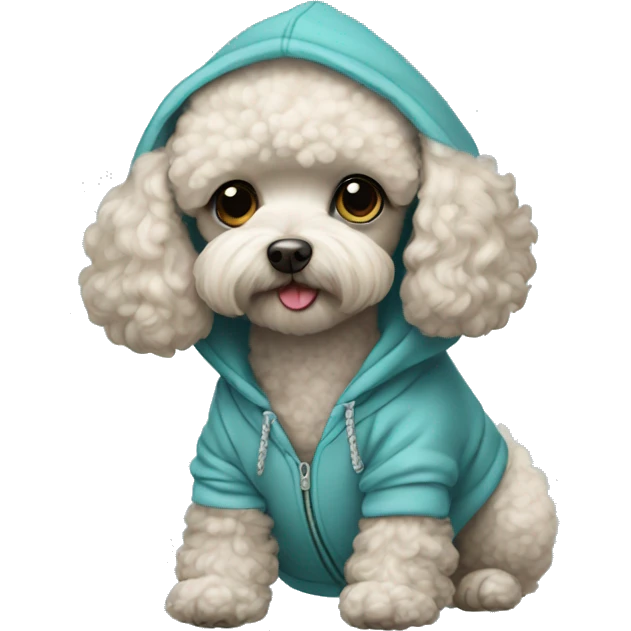 small poodle wear in hoodie  emoji
