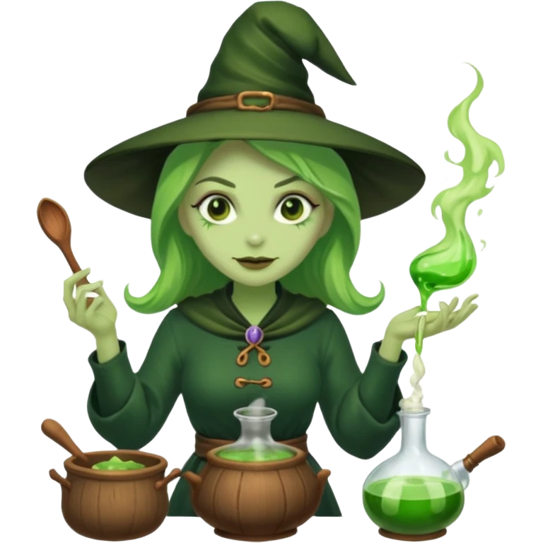 green witch cooking potion emoji