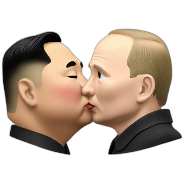 Kim Jong Un kisses vlad putin emoji