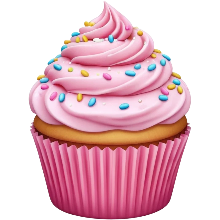 Cupcake with pink icing emoji