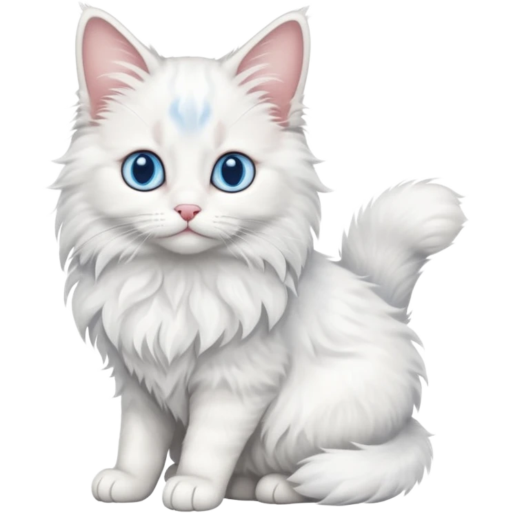 full body of baby Turkish Angora cat  emoji