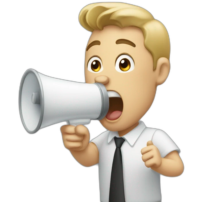 man yell with a megaphone emoji
