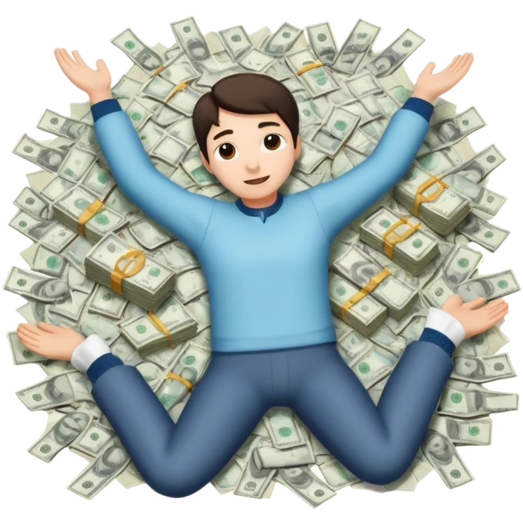 making a snow angel in money emoji
