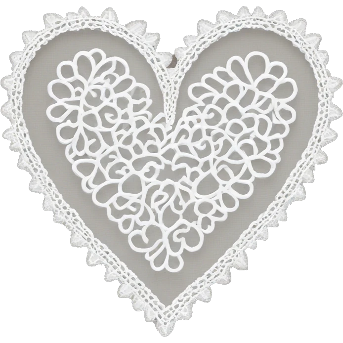 white lace heart  emoji