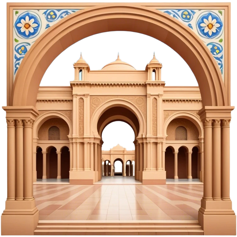 Plaza de España Landmark Emoji – Featuring its semicircular palace, grand arches, and decorative tilework. emoji