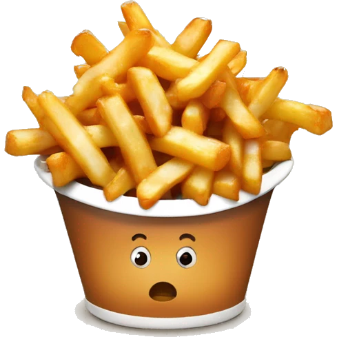 Poutine qui mange une poutine emoji