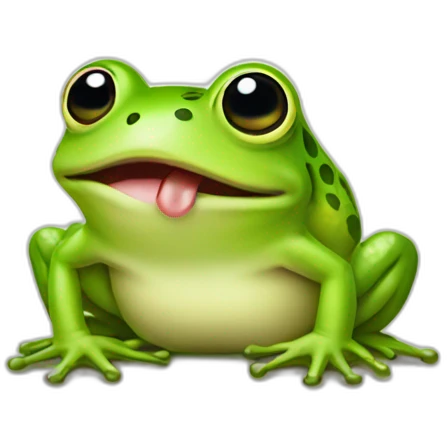 Frog with tab on tongue emoji