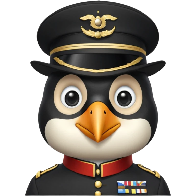 penguin soldier with a monocle face only emoji