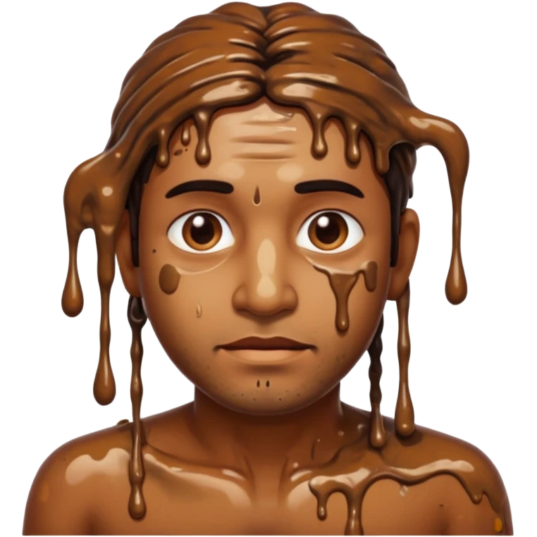 Indian man very dirty with brown slime emoji