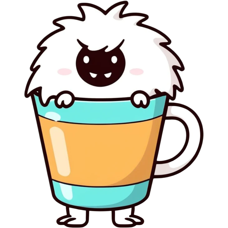 A furry coffee monster emoji
