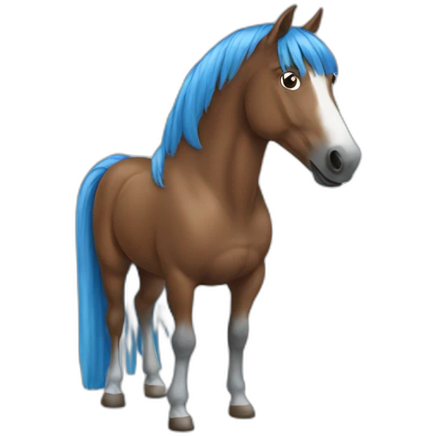 Horse blue emoji