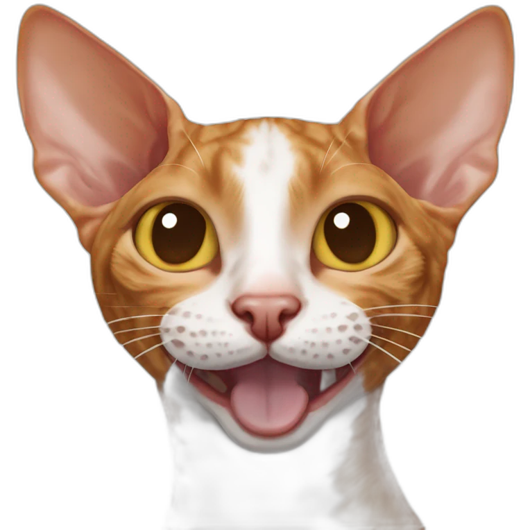 ginger colored cornish rex cat winking emoji