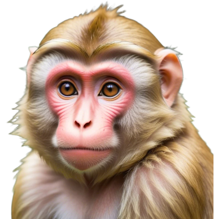 Cinematic Noble Macaque Portrait Emoji, Poised and regal, with a smart, agile build and expressive, deep-set eyes, adorned with soft, detailed fur and a dignified expression, Simplified yet sharp and sophisticated features, highly detailed, glowing with a soft, natural radiance, high shine, intelligent and commanding, stylized with an air of primate nobility, focused and alert, soft glowing outline, capturing the essence of a watchful and confident guardian that appears ready to leap out of the screen with effortless authority! emoji