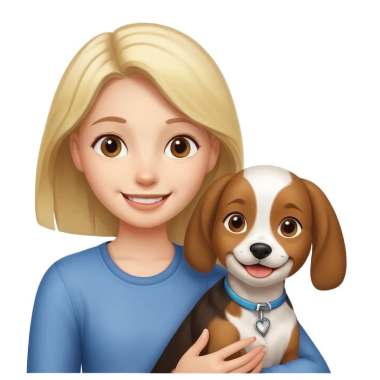 girl and her pet dog emoji