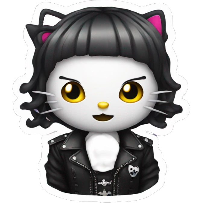 Hello kitty goth emoji