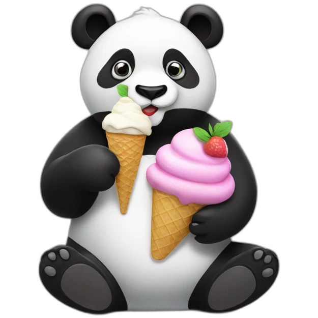 Panda eating ice cream emoji