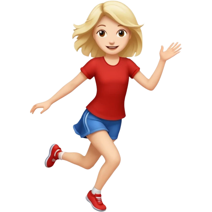 Happy girl skipping emoji