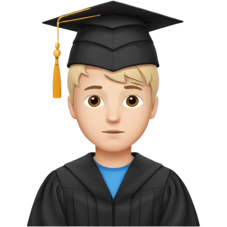 White Boy Collage Student with Student Hat on his Head emoji