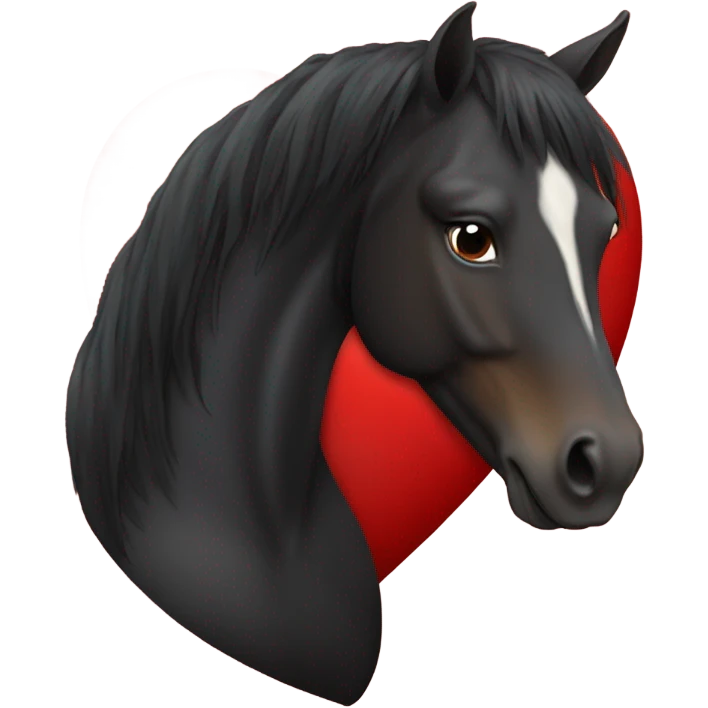 Black Horse centered within a red heart emoji