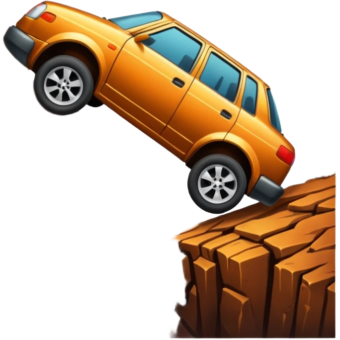Car Fall in CLIFF  emoji