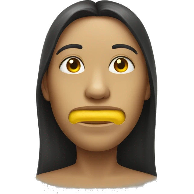 Face with yellow bone in mouth  emoji