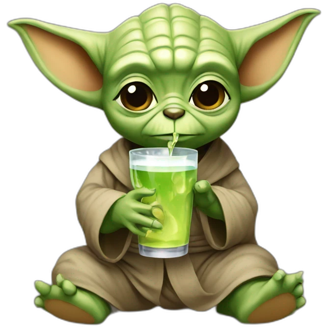Yoda-drinking-bear emoji