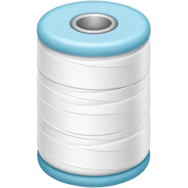 Round Roll of white thread dental floss emoji
