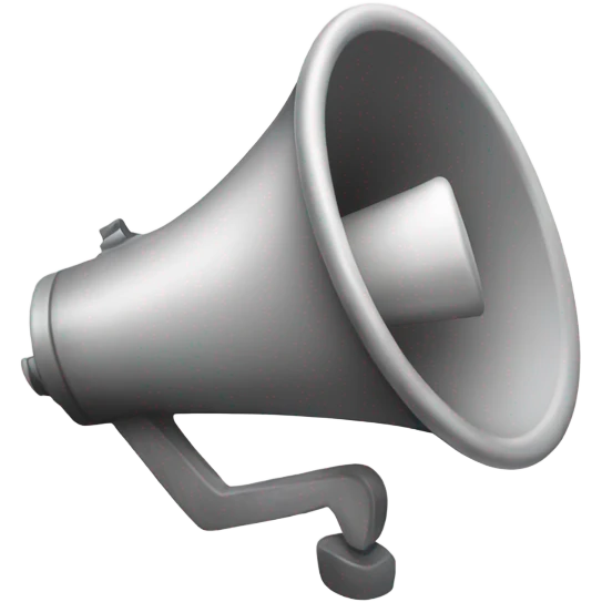 A megaphone with a sad face, symbolizing ineffective advertising. emoji