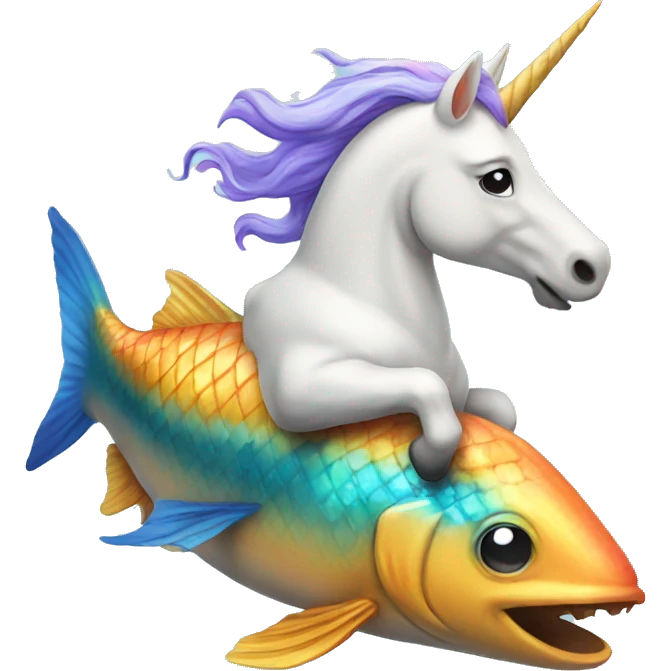unicorn riding a fish  emoji