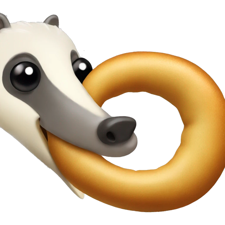 Anteater eating a pretzel emoji