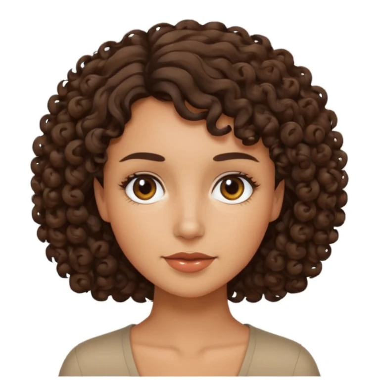 Cabelo cacheado,curto,morena emoji
