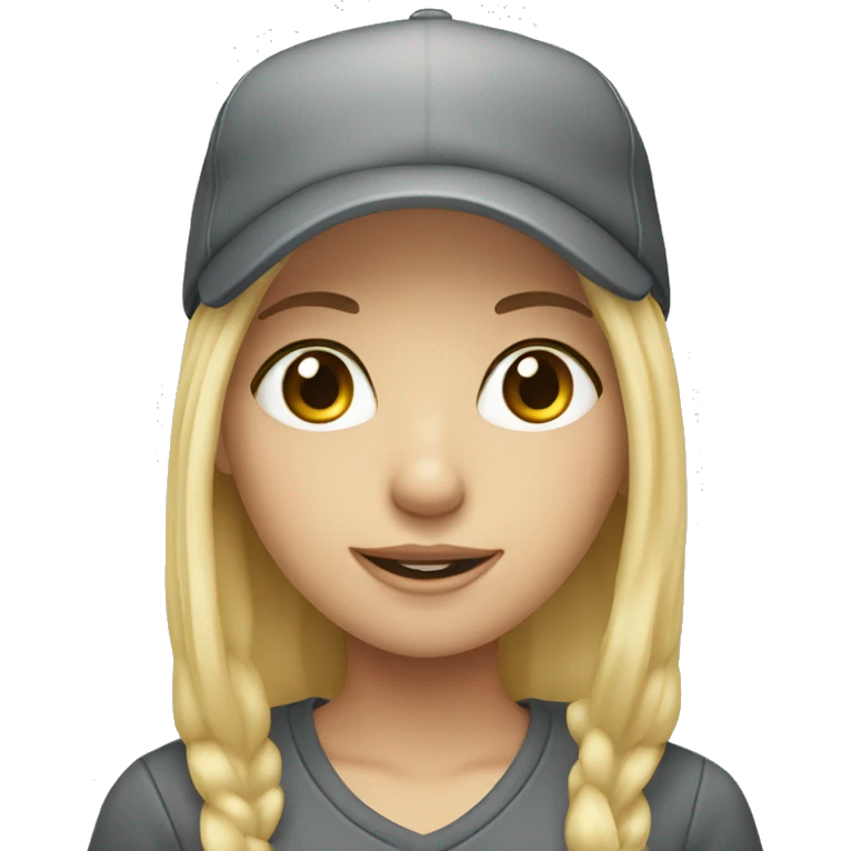 Blonde girl with grey eyes wearing a cap  emoji