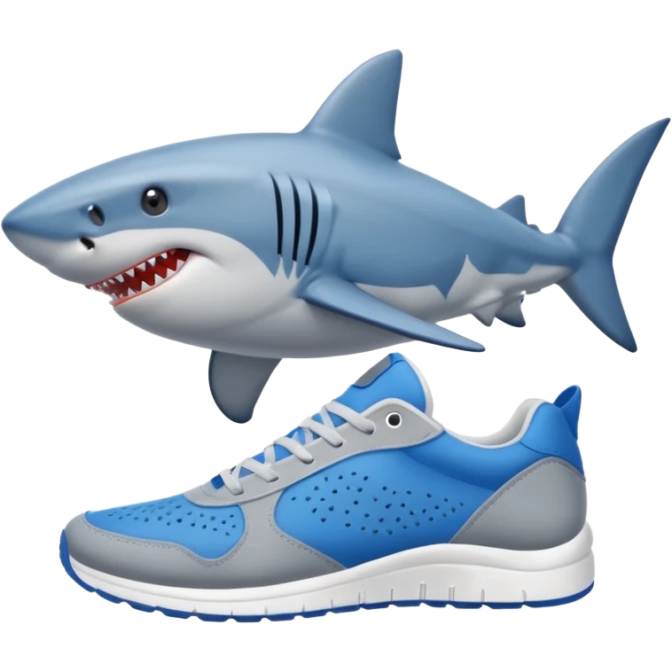 Tiburon con zapatillas emoji