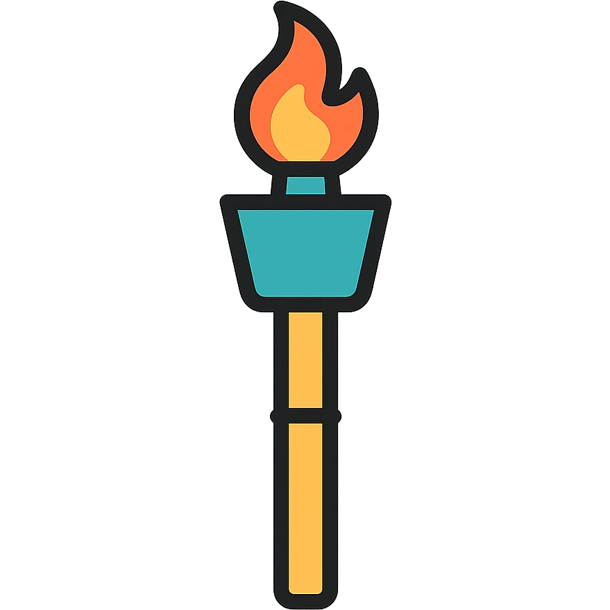 bamboo torch icon with color outline emoji