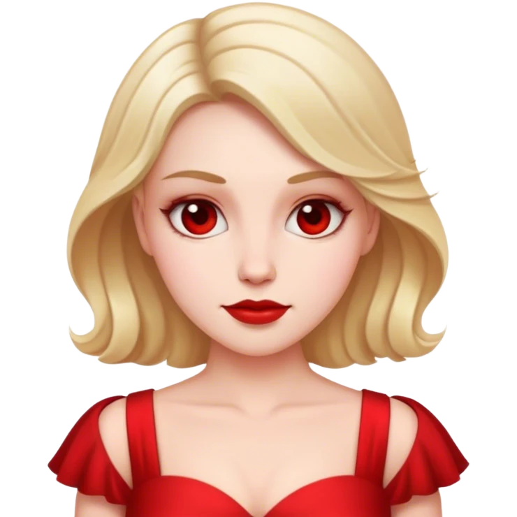 white conservative woman in full red dress emoji