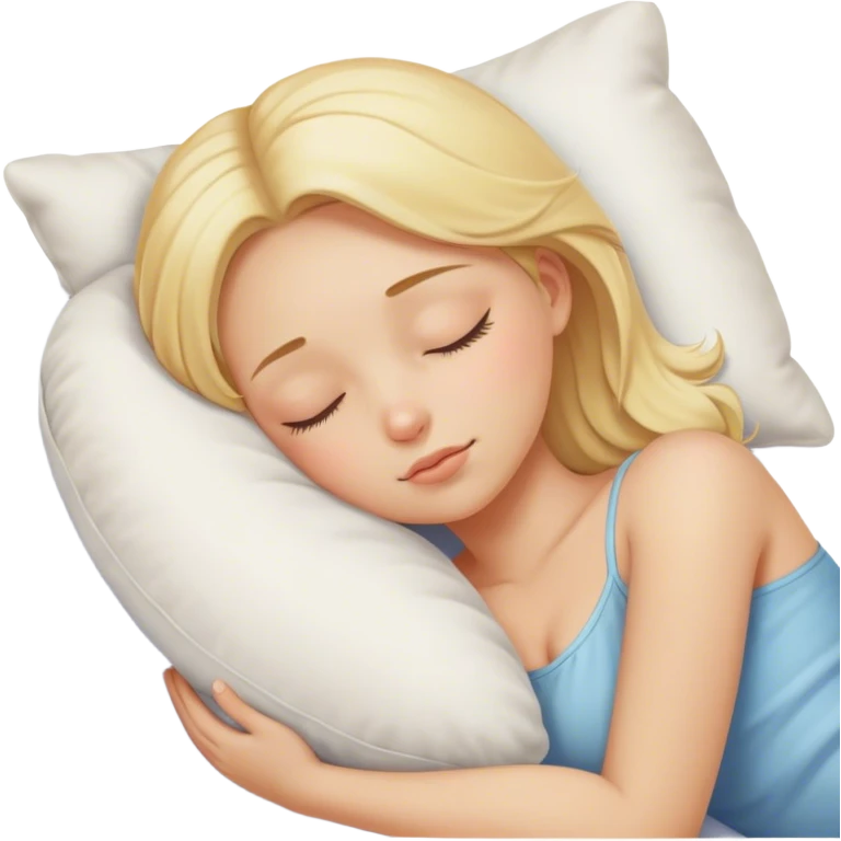 Blonde girl sleeping on a pillow emoji