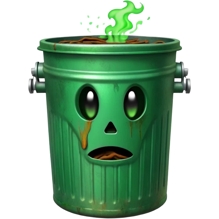trashcan emitting green gas emoji