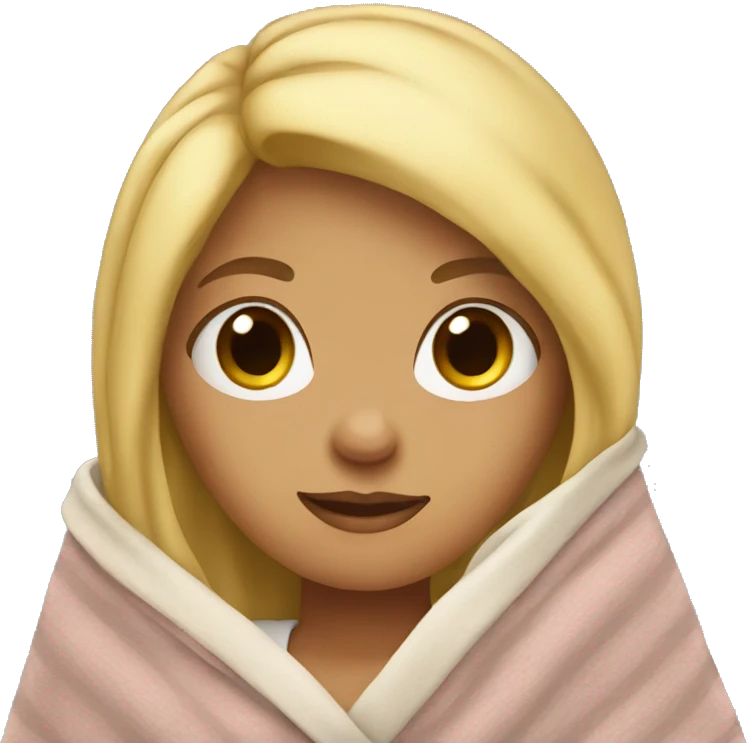Blonde girl wrapped in blanket  emoji