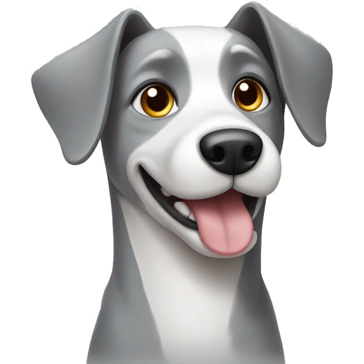 grey and white dog emoji