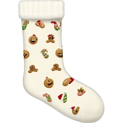 cream christmas socks emoji