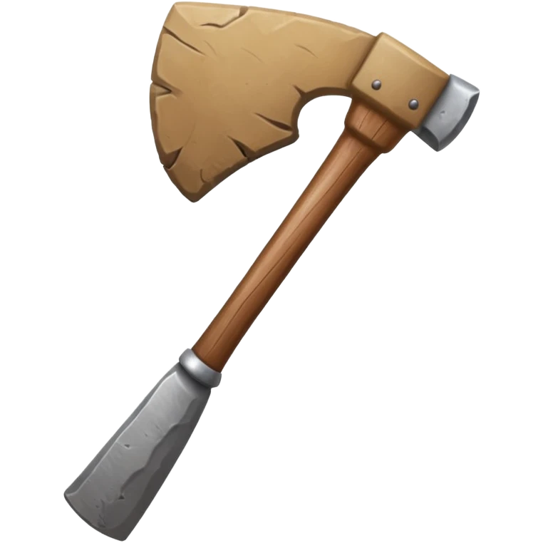 stone age axe, realistic stone and wood emoji