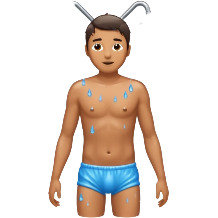 Man in shower full body no underwear at all emoji